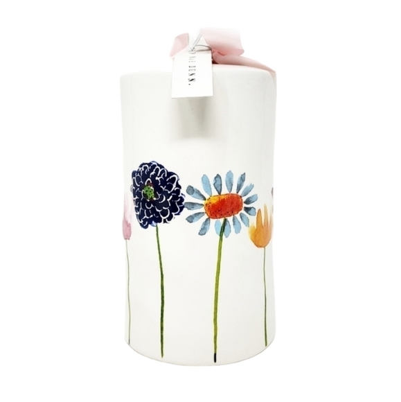 RAE DUNN floral watercolor NEST cylindrical birdhouse NWT - Picture 2 of 6